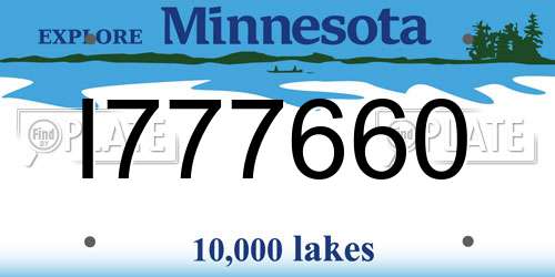 I777660 Minnesota License Plate