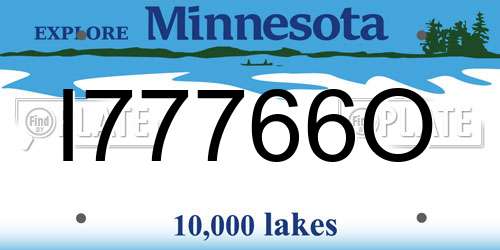 I77766O Minnesota License Plate