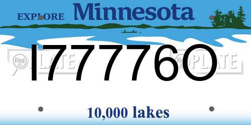 I77776O Minnesota License Plate