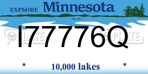 I77776Q Minnesota License Plate