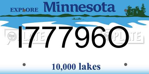 I77796O Minnesota License Plate