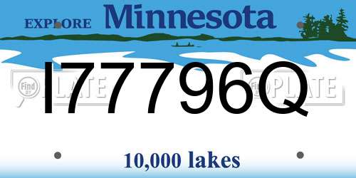I77796Q Minnesota License Plate