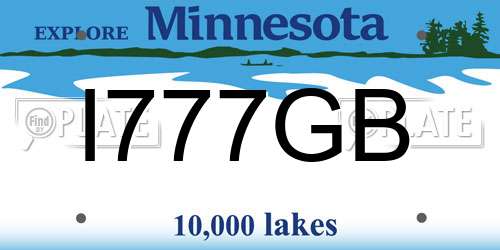 I777GB Minnesota License Plate