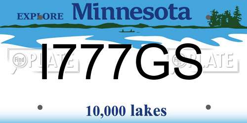 I777GS Minnesota License Plate