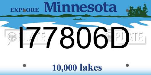 I77806D Minnesota License Plate