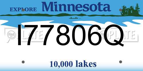 I77806Q Minnesota License Plate