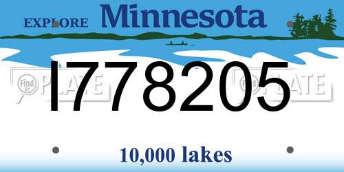 I778205 Minnesota License Plate