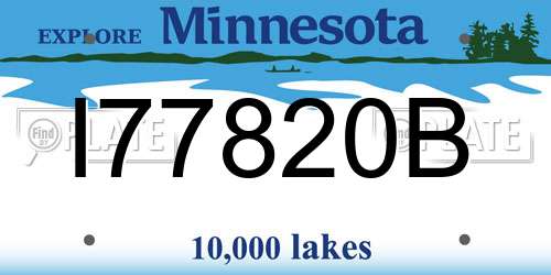 I77820B Minnesota License Plate
