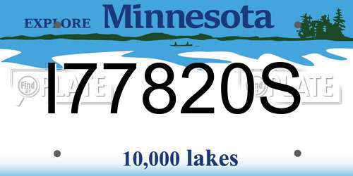 I77820S Minnesota License Plate