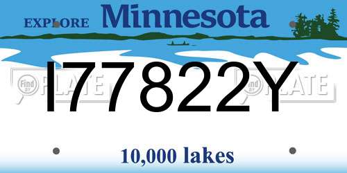 I77822Y Minnesota License Plate