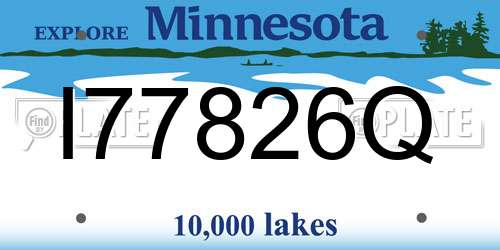 I77826Q Minnesota License Plate