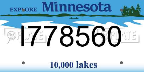 I778560 Minnesota License Plate
