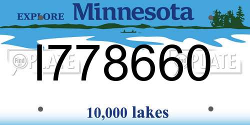 I778660 Minnesota License Plate