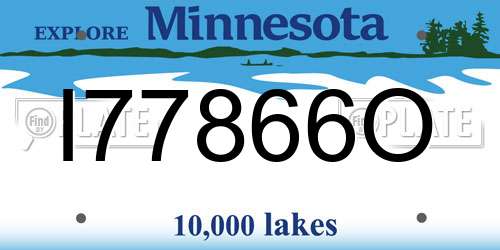 I77866O Minnesota License Plate