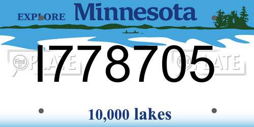 I778705 Minnesota License Plate