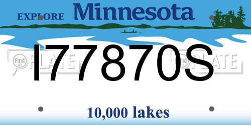 I77870S Minnesota License Plate