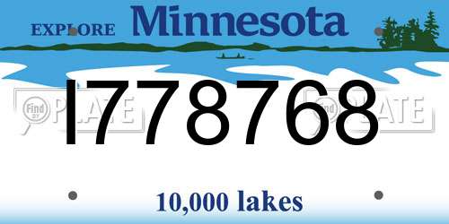 I778768 Minnesota License Plate