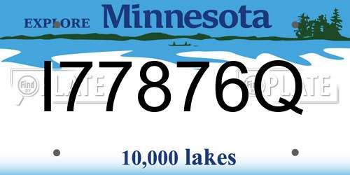 I77876Q Minnesota License Plate