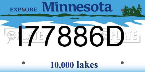 I77886D Minnesota License Plate