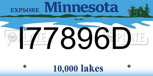 I77896D Minnesota License Plate