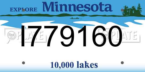 I779160 Minnesota License Plate