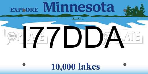 I77DDA Minnesota License Plate