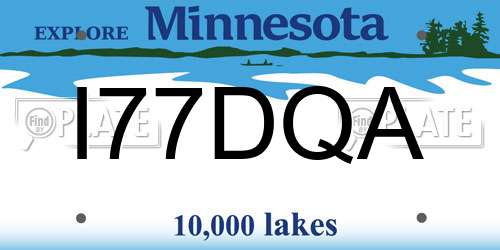 I77DQA Minnesota License Plate