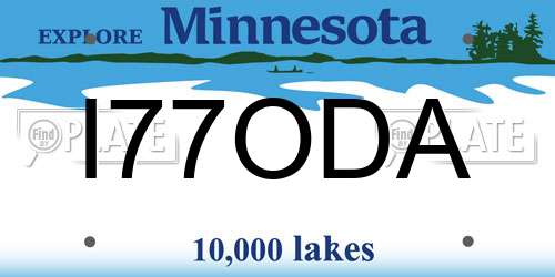 I77ODA Minnesota License Plate