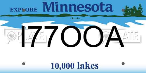 I77OOA Minnesota License Plate