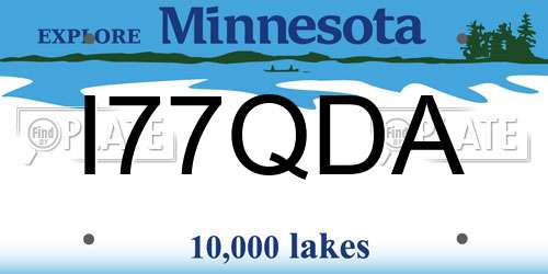I77QDA Minnesota License Plate