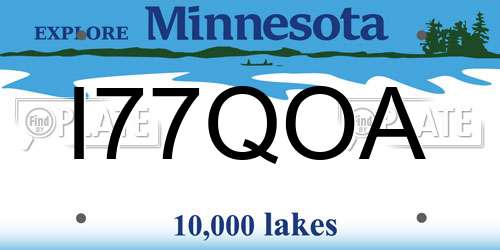 I77QOA Minnesota License Plate