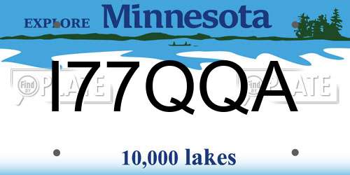 I77QQA Minnesota License Plate