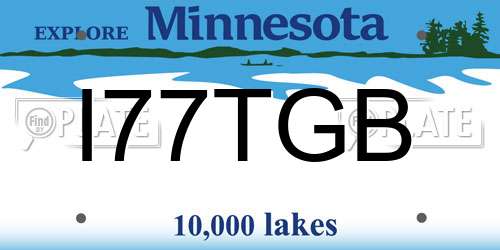 I77TGB Minnesota License Plate