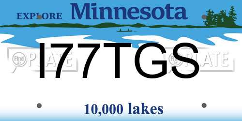 I77TGS Minnesota License Plate