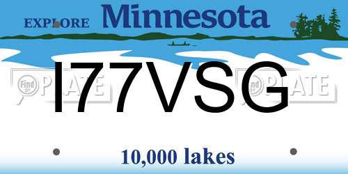 I77VSG Minnesota License Plate