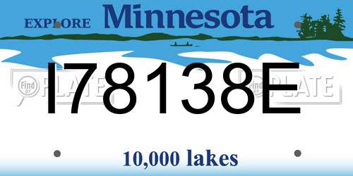 I78138E Minnesota License Plate