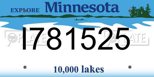 I781525 Minnesota License Plate