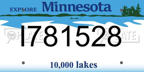 I781528 Minnesota License Plate