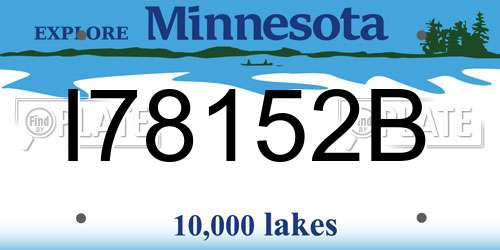 I78152B Minnesota License Plate