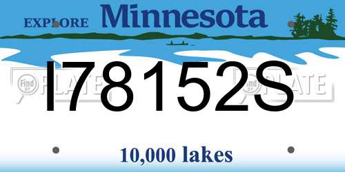 I78152S Minnesota License Plate