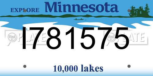 I781575 Minnesota License Plate