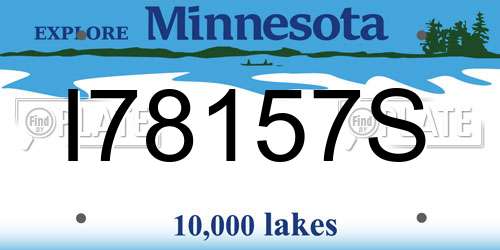 I78157S Minnesota License Plate
