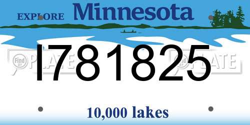 I781825 Minnesota License Plate