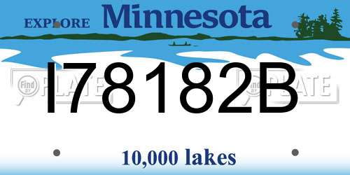 I78182B Minnesota License Plate