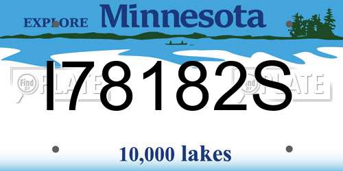I78182S Minnesota License Plate