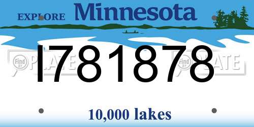 I781878 Minnesota License Plate