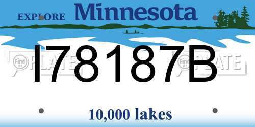 I78187B Minnesota License Plate