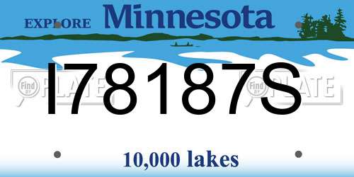 I78187S Minnesota License Plate