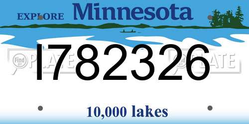 I782326 Minnesota License Plate