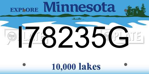 I78235G Minnesota License Plate